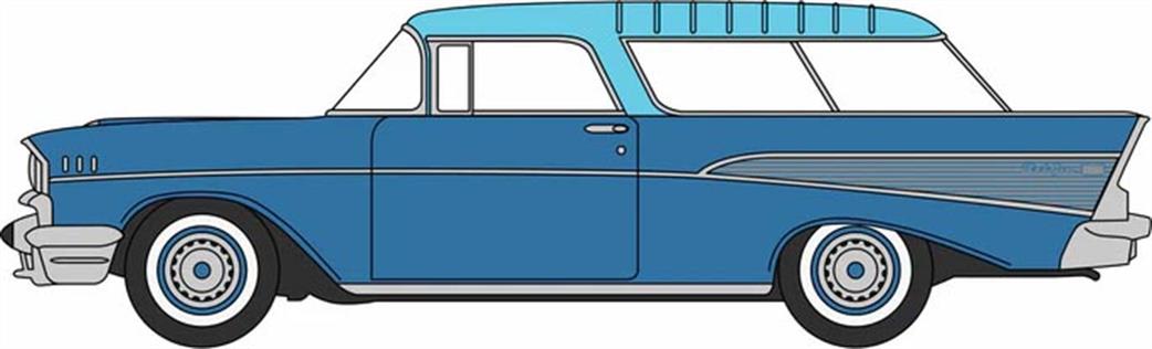 Oxford Diecast 1/87 87CN57009 1957 Chevrolet Nomad Larkspur Blue/Harbor Blue