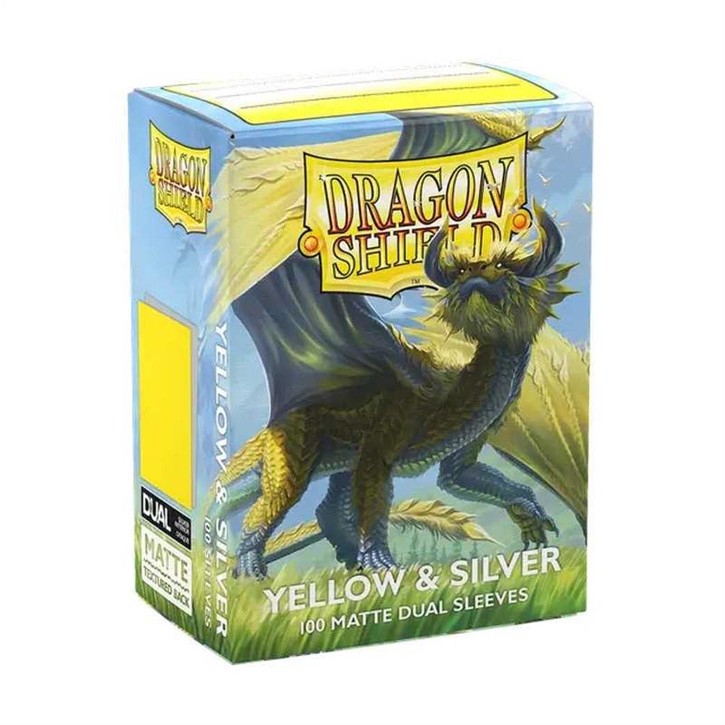 15071 Dragon Shield Matte Dual Standard Sleeves - Yellow & Silver (100 ct.)