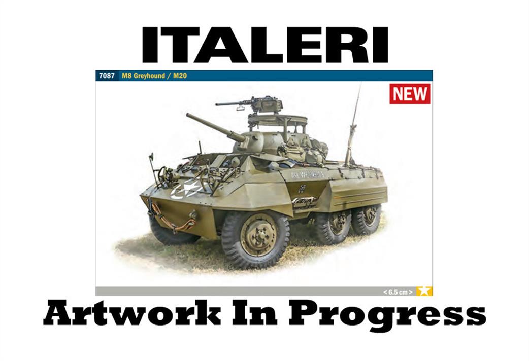Italeri 1/72 7087 US Army M-8 Greyhound M20 Armoured Car Kit