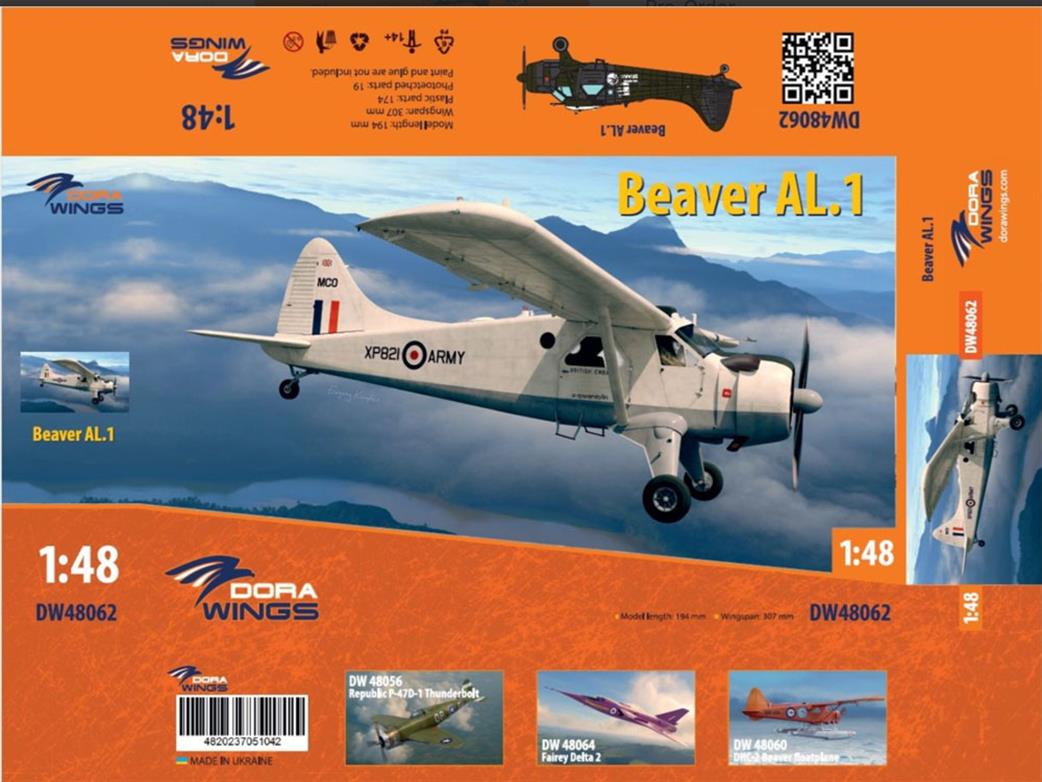 Dora Wings 1/48 DW48062 De Havilland Beaver AL.1 Plastic Kit