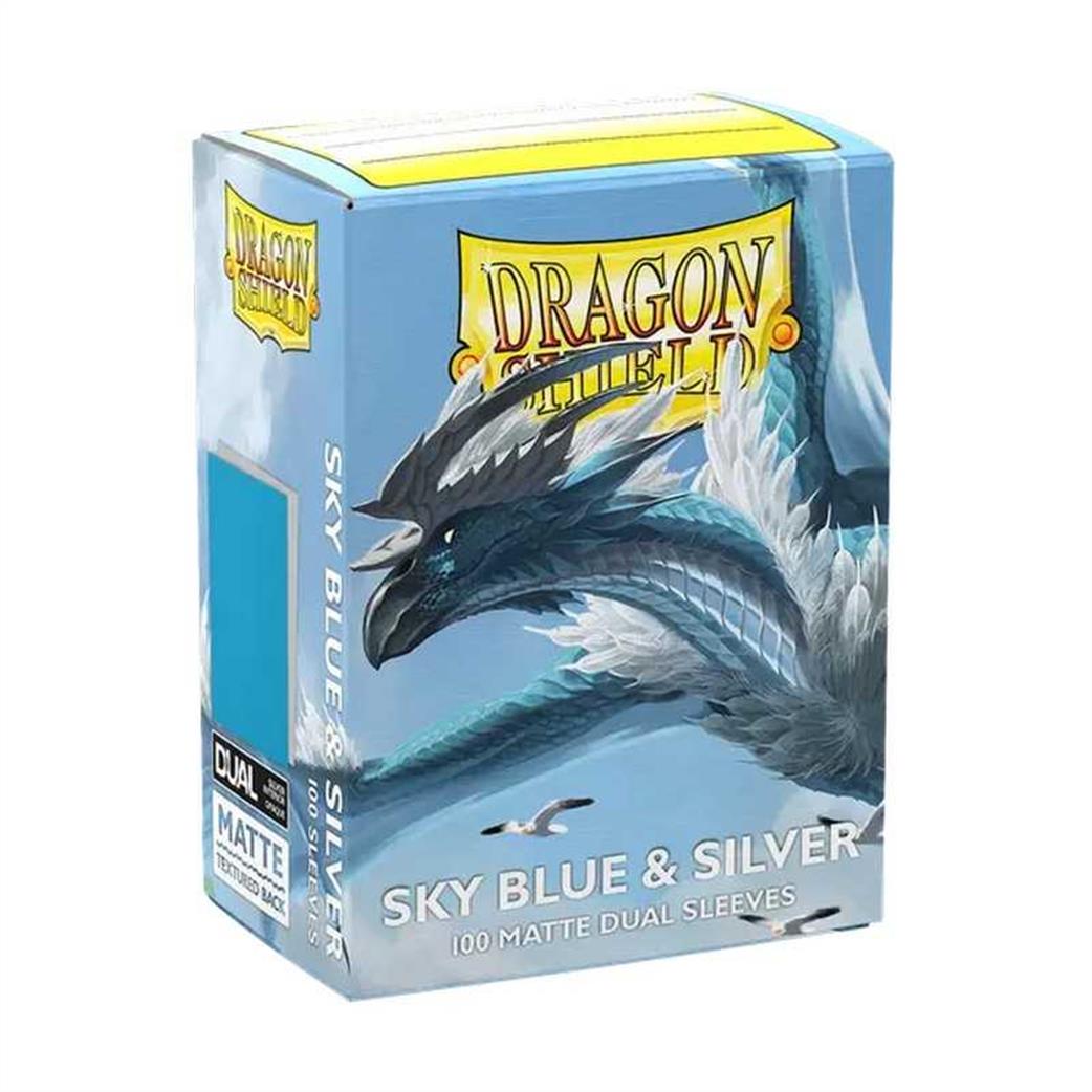 15074 Dragon Shield Matte Dual Standard Sleeves - Sky Blue & Silver (100 ct.)