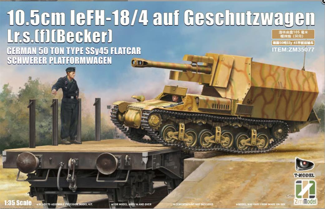 Zimi Models 1/35 ZM35037 10.5 cm leFH 18/4 auf Geschutzwagen Lr.s.(f)(Becker) [2 in 1] Model Kit