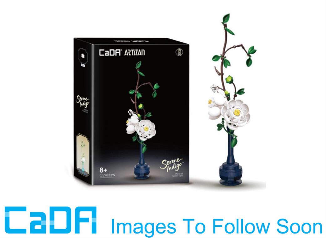 CaDa  C59033W  Oriental Floral Art Serene Indigo Brick Model - 324 pcs