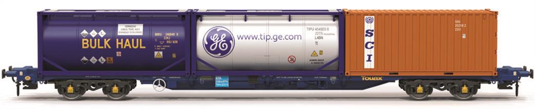 Hornby TT:120 TT6057 Touax KFA Container Wagon with Tip Tanktainer SCI 20 Container and Bulk Haul Tanktainer