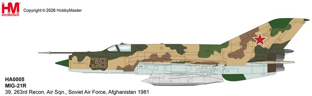 Hobby Master 1/72 HA0005 MIG-21R  39 263rd Recon Air Sqn  Soviet Air Force Afghanistan 1981