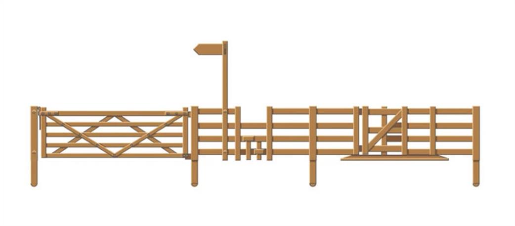 Peco TT:120 LK12118 Flexible Field Fencing, Gates Stiles