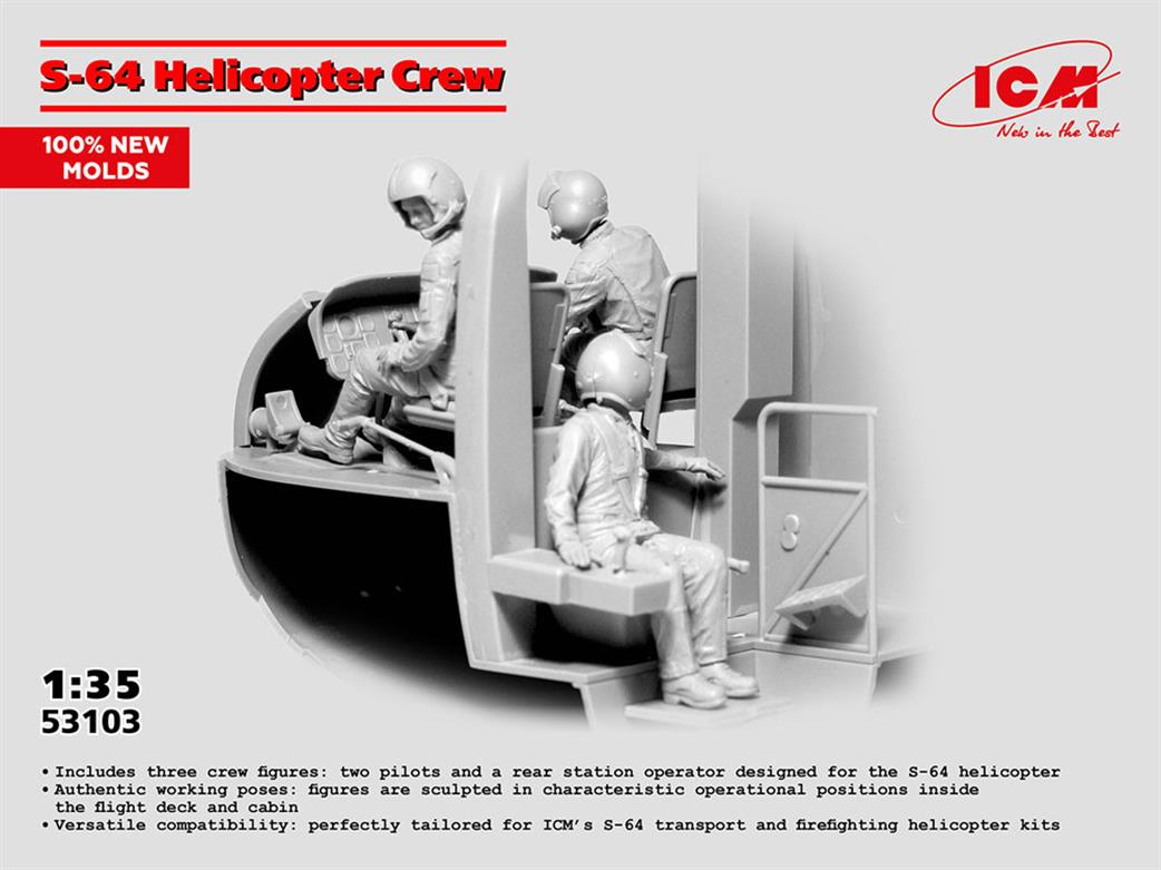 ICM 1/35 53103 S-64 Helicopter Crew  3 piece figure set