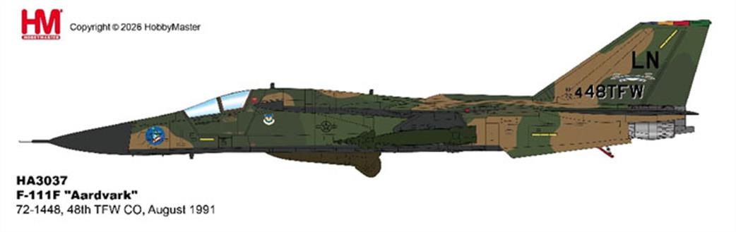 Hobby Master 1/72 HA3037 F-111F Aardvark Diecast Aircraft Model