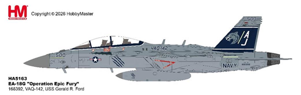 Hobby Master 1/72 HA5163 EA-18G Growler Operation Epic Fury USS Gerald Ford