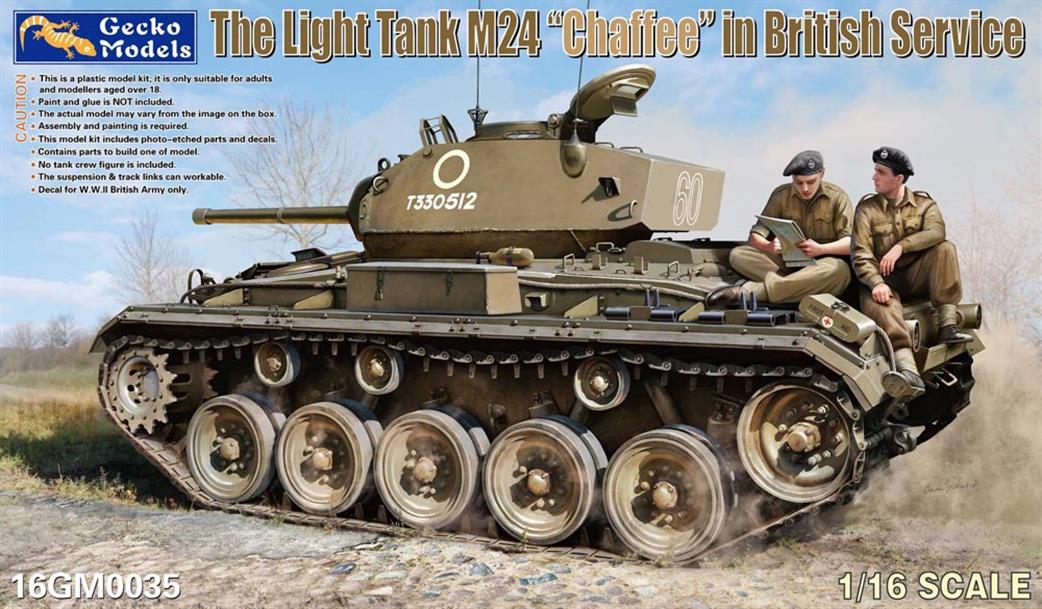 Gecko Models 1/16 16GM0035 M-24 Chaffee Light Tank in British Service Plastic Kit