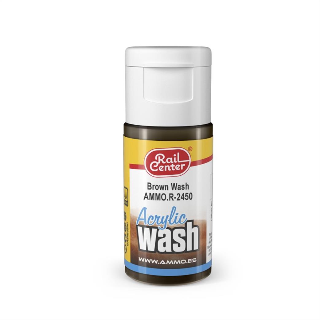 Ammo of Mig Jimenez  AMMO.R-2450 Rail Center Brown Acrylic Wash 15ml