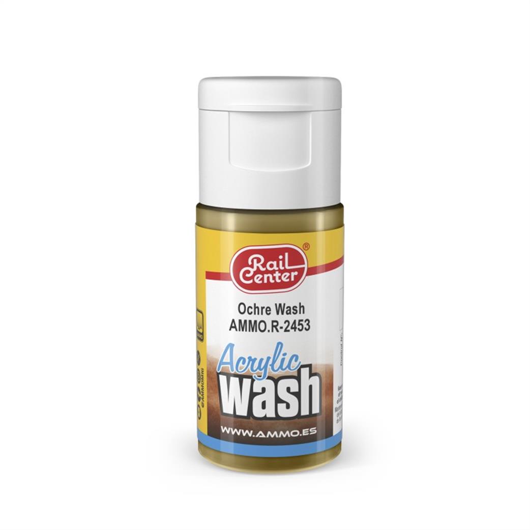 Ammo of Mig Jimenez  AMMO.R-2453 Rail Center Ochre Acrylic Wash 15ml