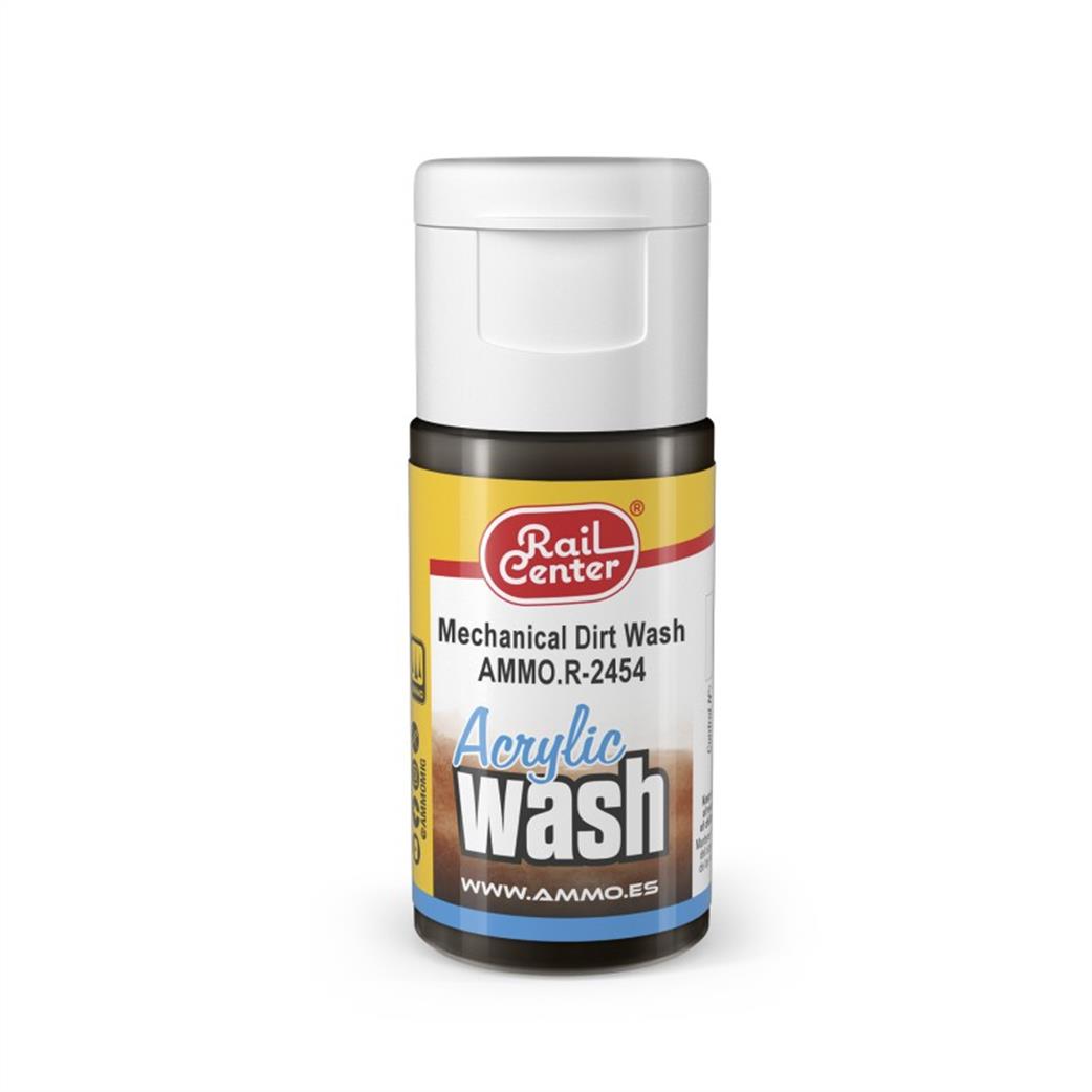Ammo of Mig Jimenez  AMMO.R-2454 Rail Center Mechanical Dirt Acrylic Wash 15ml