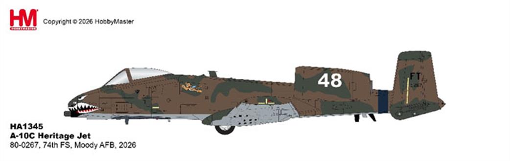 Hobby Master 1/72 HA1345 A-10C Heritage Jet 74th FS Moody AFB USAF Ground Attack Aircraft Model