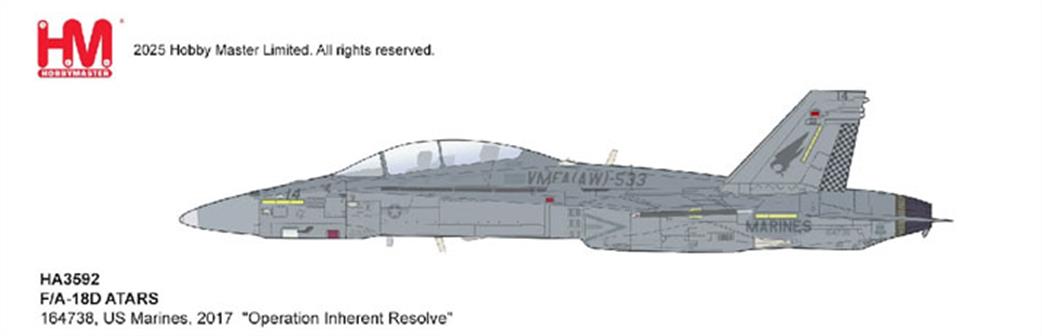 Hobby Master 1/72 HA3592 F/A-18D ATARS Hornet Operation Inherent Resolve Diecast aircraft model
