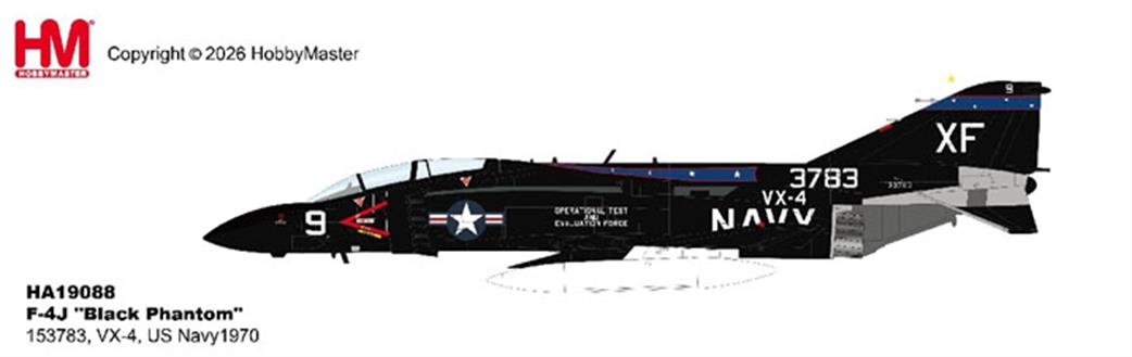 Hobby Master 1/72 HA19088 F-4J Black Phantom VX-4 US Navy Diecast aircraft model