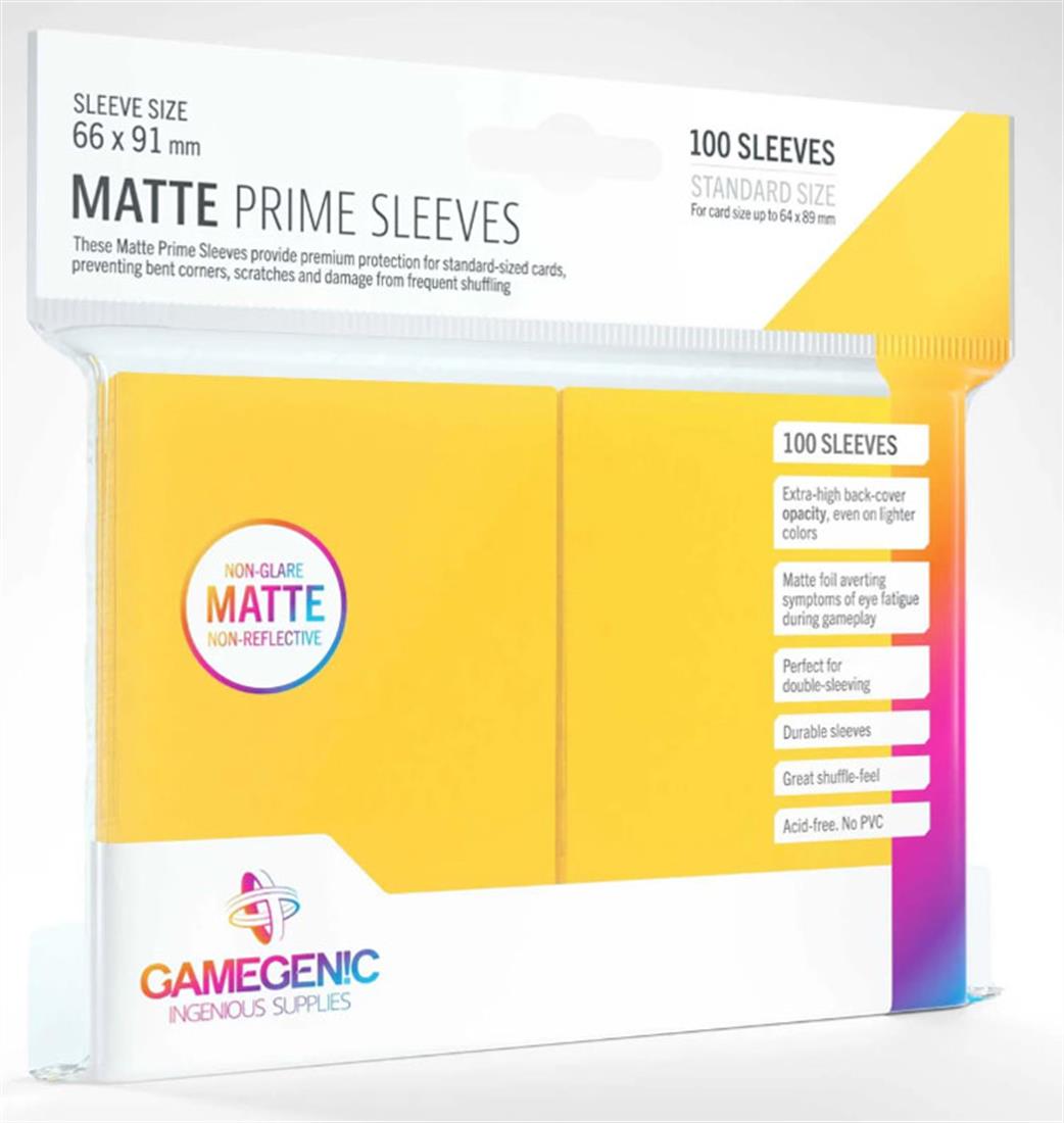 GameGenic GGS10032ML 100 Yellow 66 x 91mm Matte Prime Sleeves