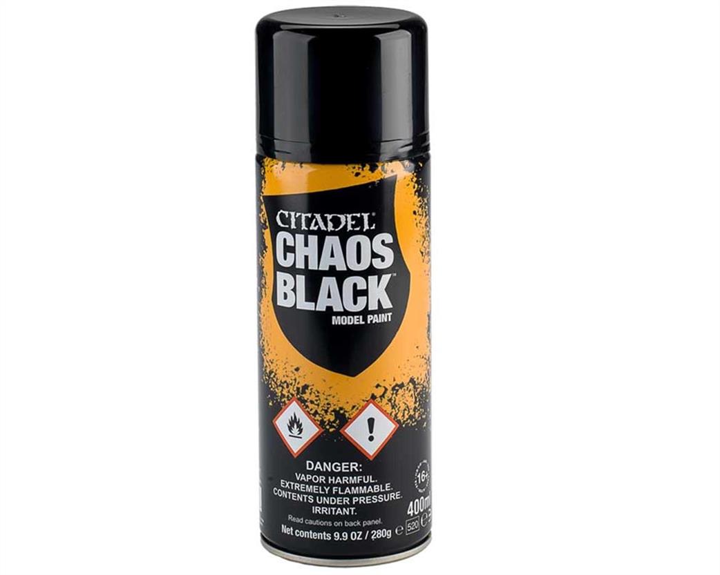 Games Workshop 62-02 Chaos Black Primer Spray Paint