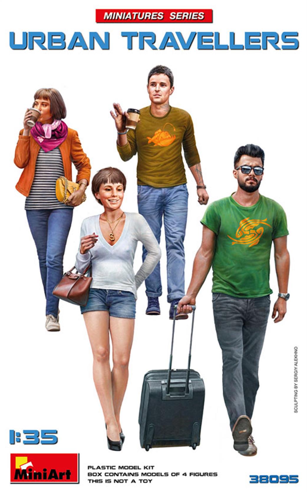 MiniArt 1/35 38095 Urban Travellers Modern 4 Ready To Assemble And Paint Figures