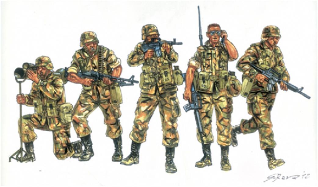 Italeri 1/72 6168 US 90's Infantry 50 Piece Unpainted Figures