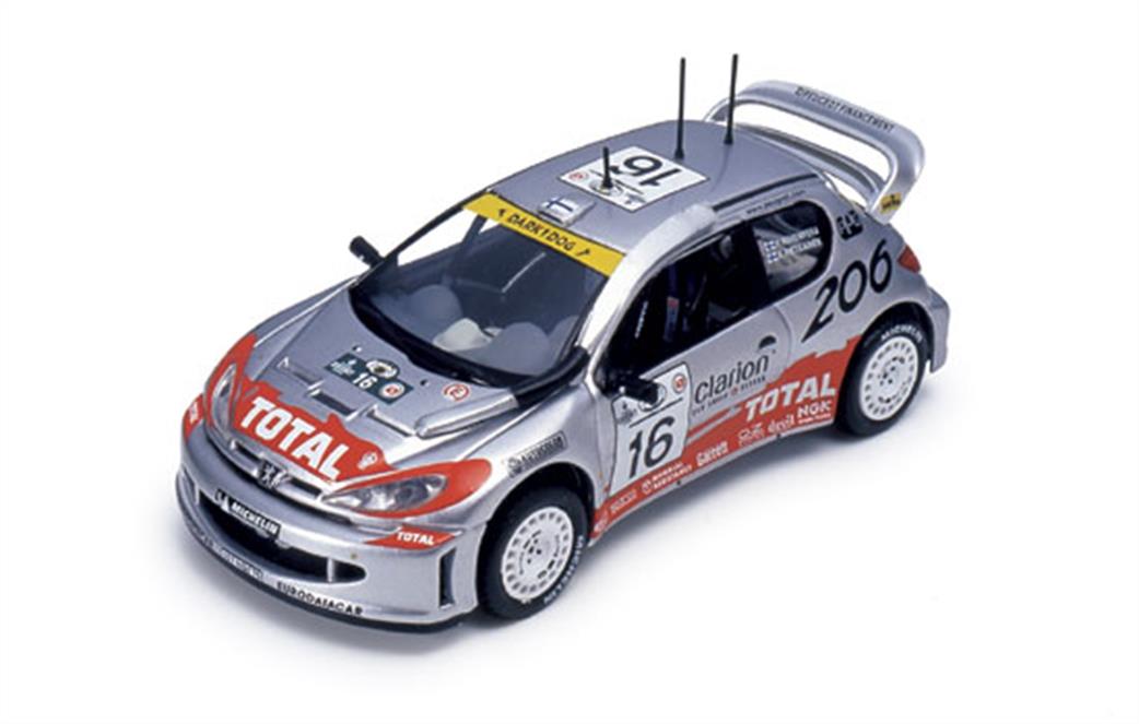 IXO 1/43 RAM051NPQ Peugeot 206 WRC Safari 2001 Rovempera / Pietlanen