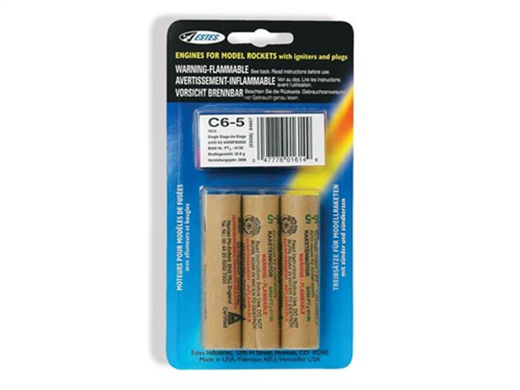 Estes  ES1614 C6-5 Rocket Motors Pack of 3