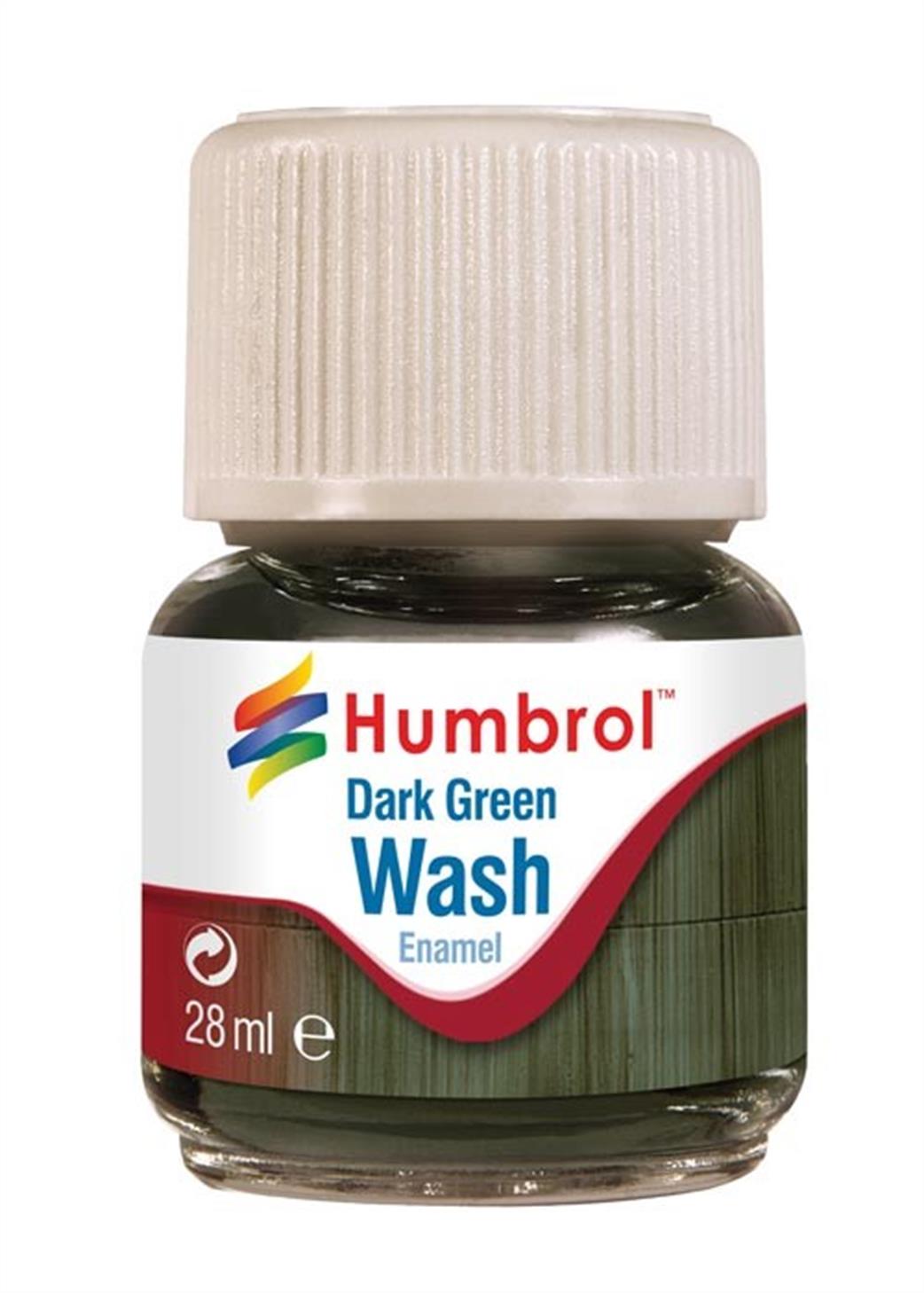 Humbrol  AV0203 Dark Green Enamel Wash 28ml Bottle