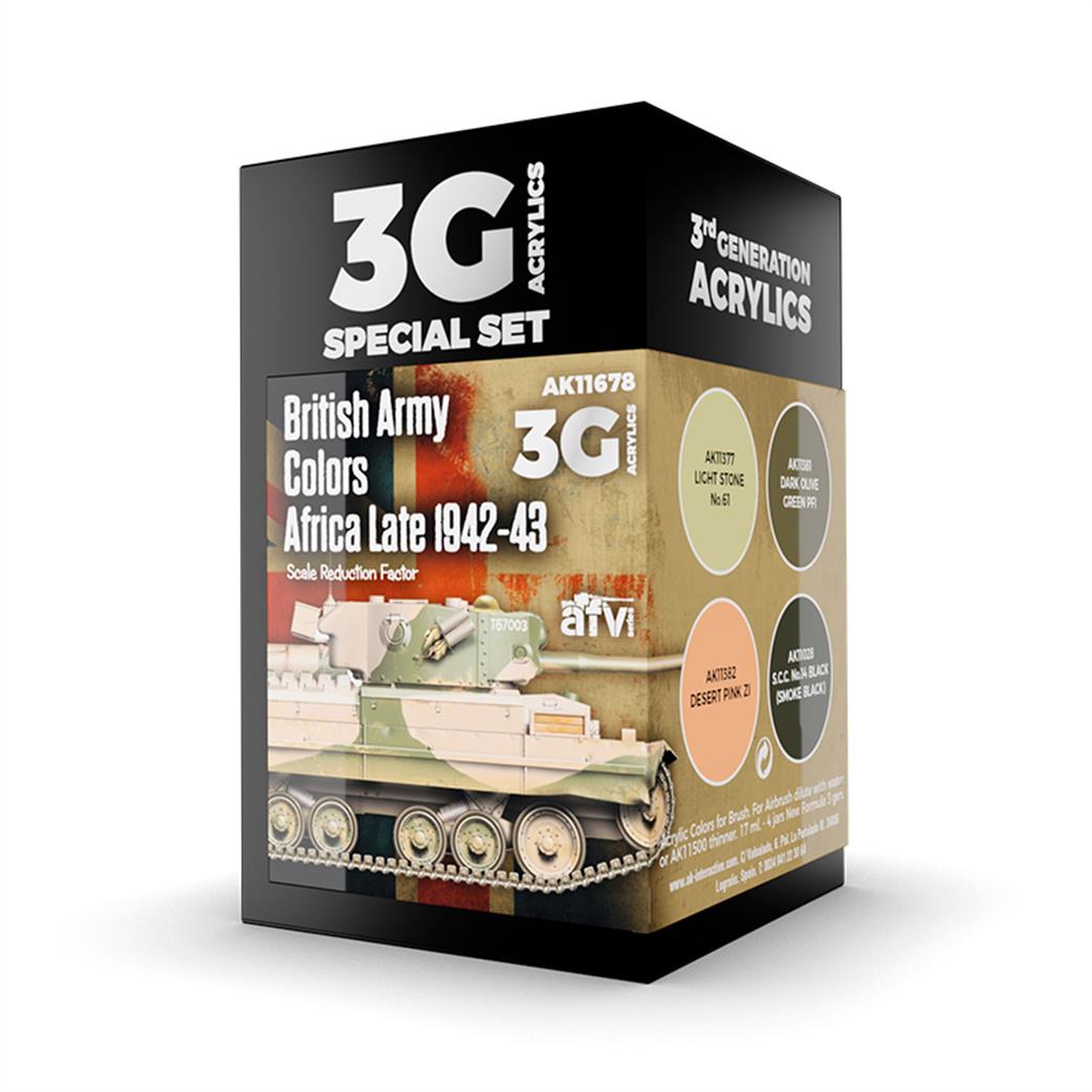 AK Interactive  AK11678 British Army Africa Late 1942-1943 3D Acrylic Special Paint Set
