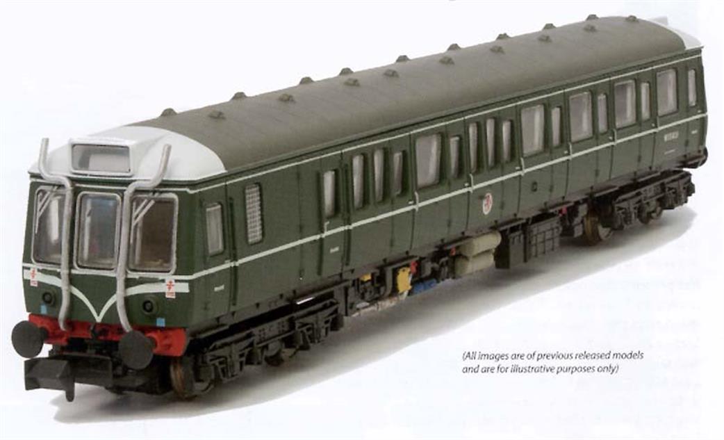 Dapol N 2D-009-007 BR W55025 Class 121 Pressed Steel Single Car DMU Green with Speed Whiskers