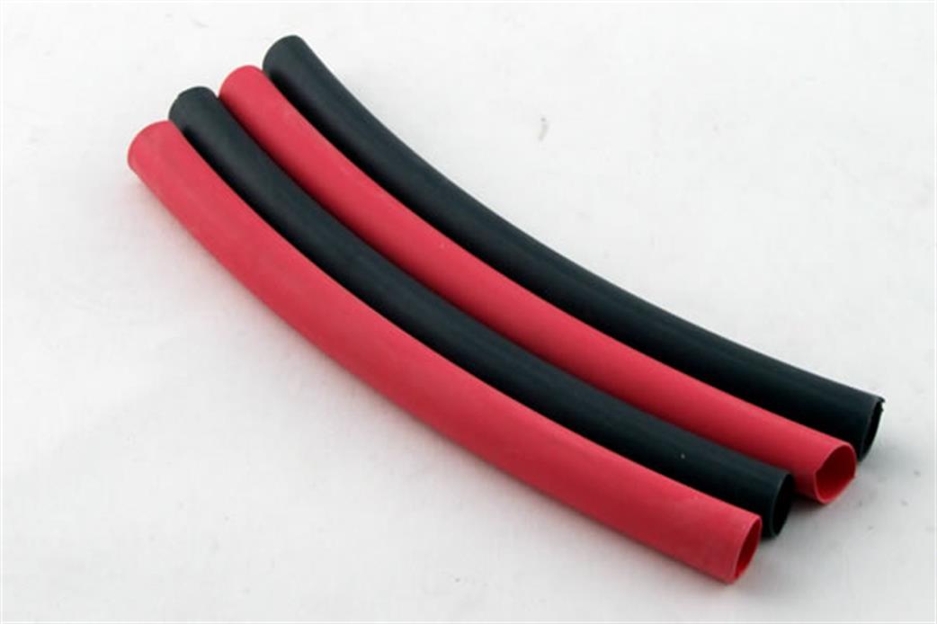 Fastrax FAST97 6.4mm Heatshrink Red and Black 10cm x 4 Pieces