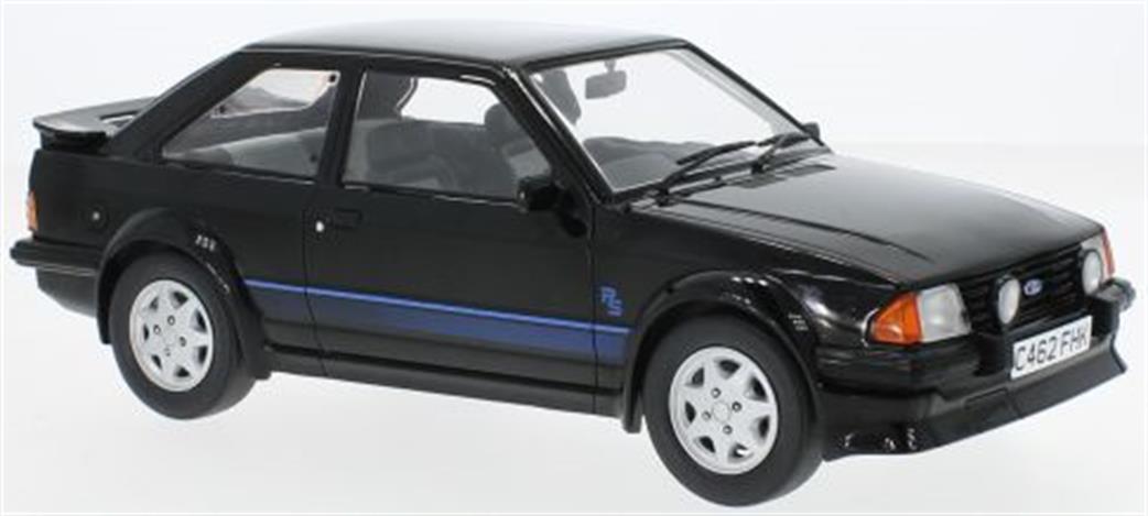 Model Car Group 1/18 18420 Ford Escort Mk3 RS Turbo Black 1985 Model