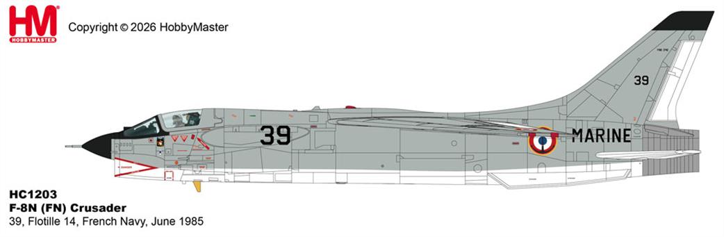 Hobby Master 1/72 HC1203 F-8E FN Crusader French Navy Diecast Aircraft Model