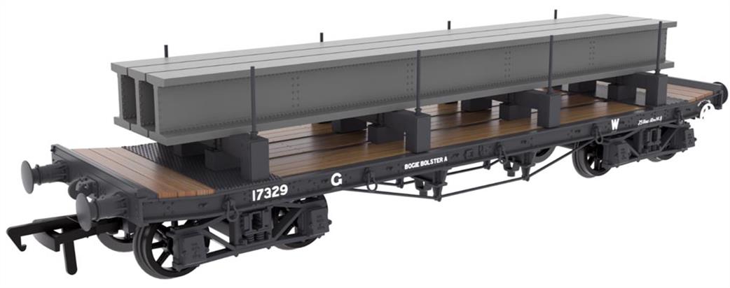 Rapido Trains OO 985009 WD 35T Rectank No.17329 GWR Grey 1940s Girder Load on Bolsters