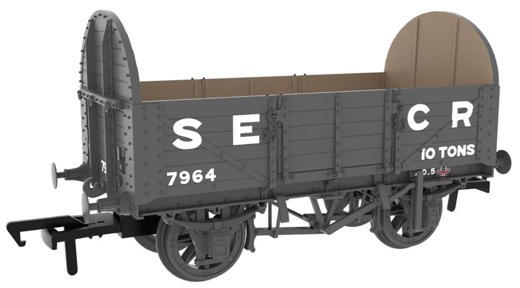 Rapido Trains OO 824011 SER/SECR 5-plank 10 ton open wagon SECR Maunsell Dark Grey No. 7964