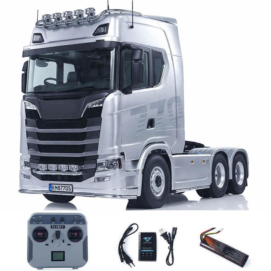 Huina 1/18 CY1501A-S Scania 770S RC Haulage Truck & Trailer Set RTR in Silver