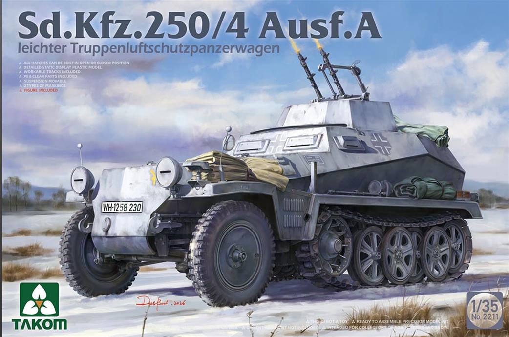 Takom 1/35 02211 German Army SdKfz 250/4 Ausf A Anti-Aircraft Half-Track Kit