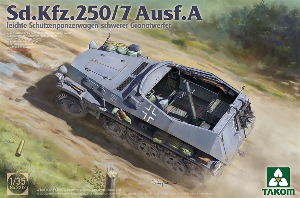 Takom 1/35 02212 German Army SdKfz 250/7 Ausf A Mortar Carrier Half-Track Kit