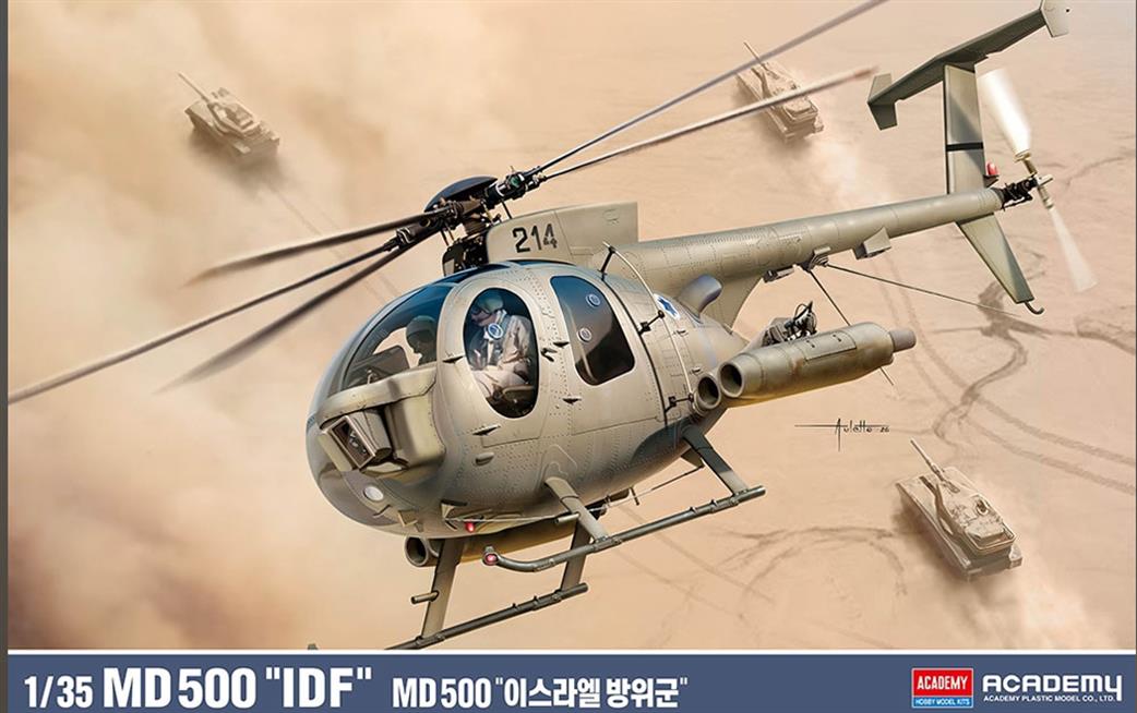 Academy 1/48 12136 Israeli MD 500 Defender Light Attack Helicopter Kit