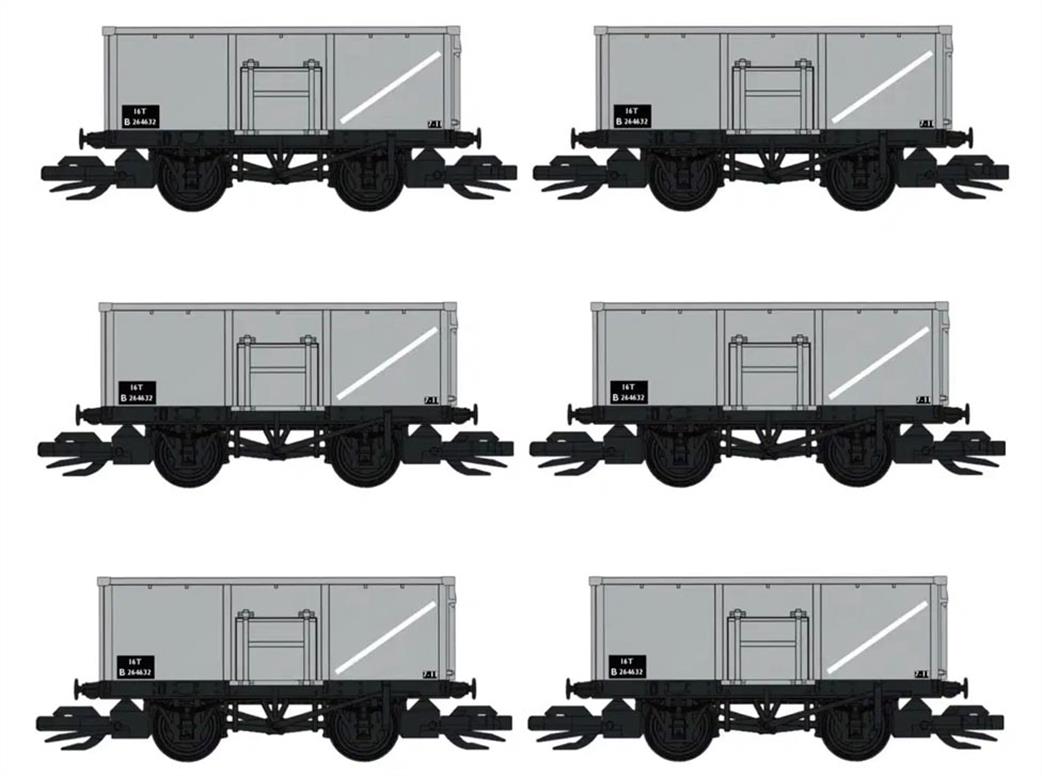 Peco TT:120 TTR61000 Set of 6 BR 16T Mineral Wagon COAL 16 Unfitted