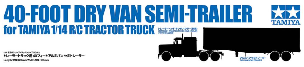Tamiya 1/14 56382 40ft Dry Van Semi-Trailer Kit