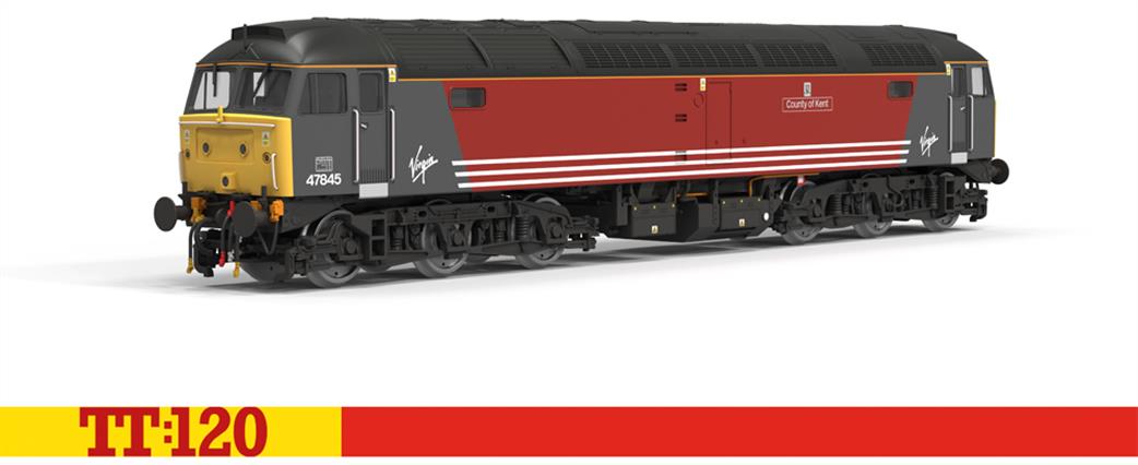 Hornby TT:120 TT3098 Virgin Trains Red Class 47 47845 County of Kent