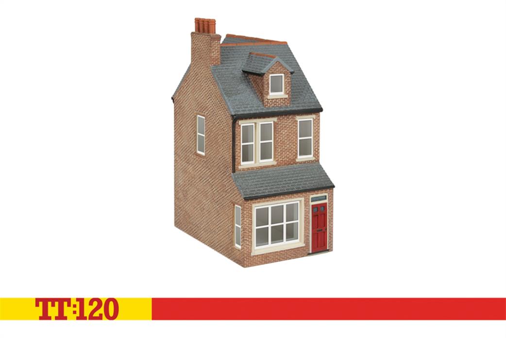 Hornby TT:120 TT9041 End of Terrace House Left Red Brick Ready Painted Resin Building