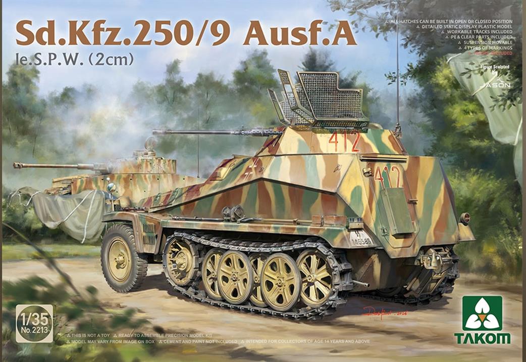 Takom 1/35 02213 German Army SdKfz 250/9 Ausf A LE.S.P.W Half-Track Kit