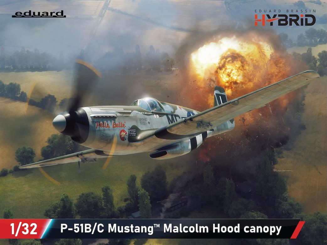 Eduard 1/32 932013 P-51B/C Mustang Malcolm Hood Canopy Hybrid Version Plastic Kit