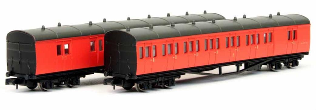 Dapol N 2P-003-015 BR ex-GWR 2 Coach B Set BR Crimson