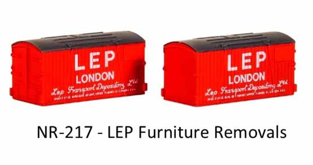 Peco N NR-217 LEP Furniture Removals Containers pack of 2