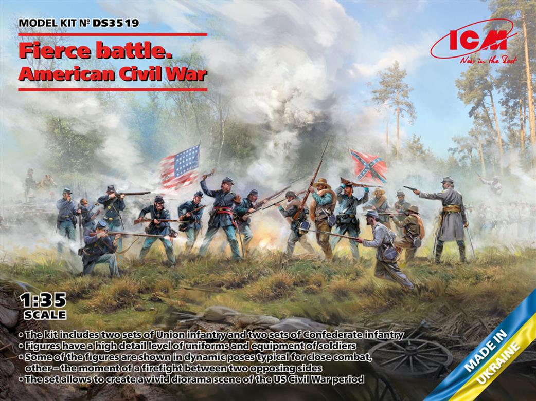 ICM 1/35 DS3519 Fierce Battle American Civil War Figure Set