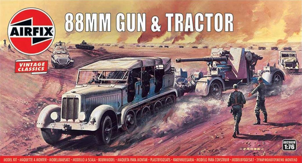 Airfix 1/76 A02303V German Flak 88mm Gun with Tractor WW2