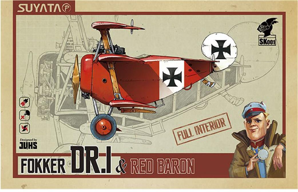 Suyata  SK001 Fokker DR1 Red Baron Cartoon Style Full Interior Plastic Kit