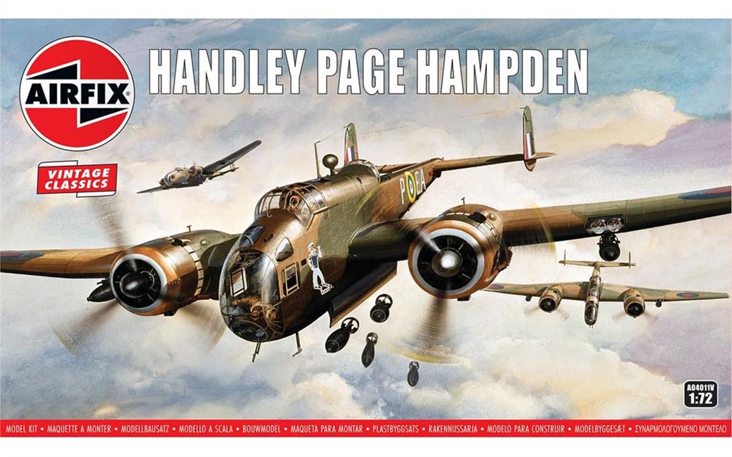 Airfix 1/72 A04011V Handley Page Hampden WW2 Bomber Vintage Classic Kit